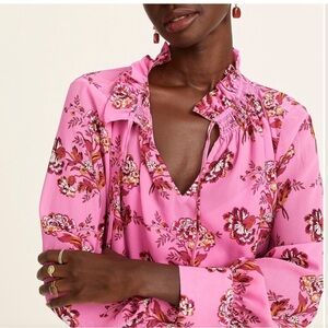 J.Crew Drapey Tie Neck Ruffle Top Marigold size XS